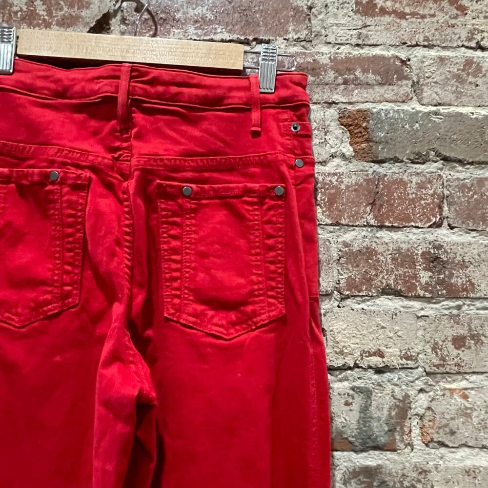 Alice + Olivia High Waist Wide Leg Raw Hem Red Jeans‎ Size 29 - Picture 6 of 8